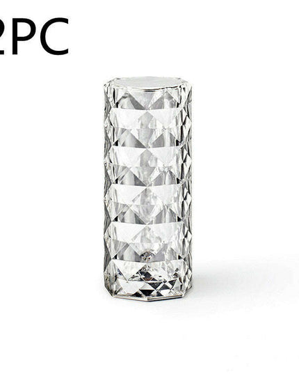 Nordic Crystal Lamp USB Table Lamps Bedroom Touch Dimming Atmosphere Diamond Night Light Rose Projector Lamp Decor