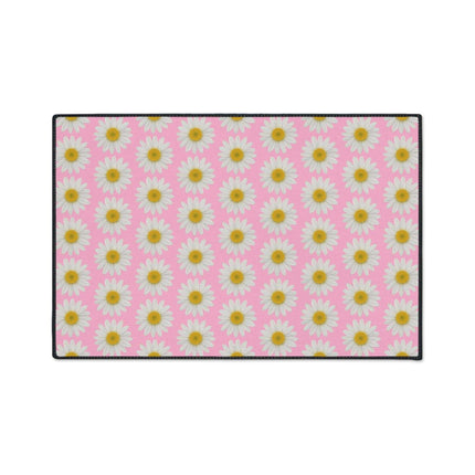 Chic Pink Daisy Non-Slip Welcome Mat - Maison d'Elite Luxe Series