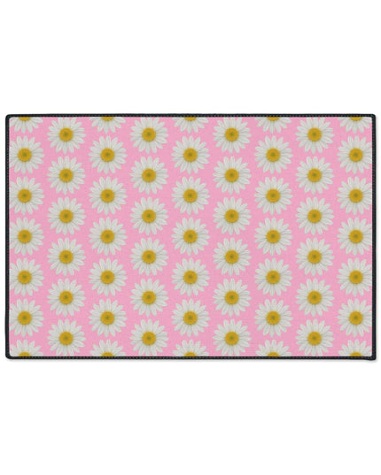 Chic Pink Daisy Non-Slip Welcome Mat - Maison d'Elite Luxe Series