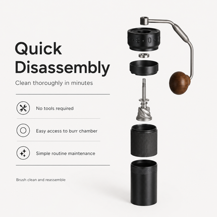 ZP6 S Manual Coffee Grinder — 48mm Hexagonal Burrs, Red Dot Award Adjustment Ring