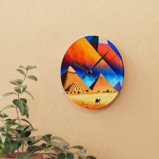 Elegant Vibrant Pyramid Wall Clocks with Easy Keyhole Hanging - Stylish Timepieces for Sophisticated Spaces