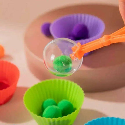 Rainbow Woodland Montessori Educational Toy - Wood & Wool Learning Board