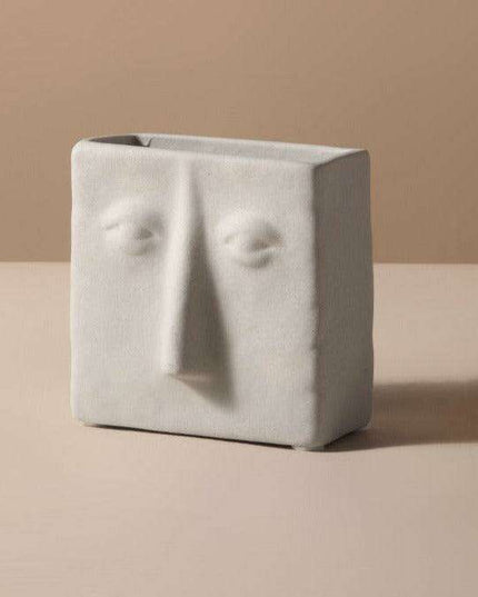 Abstract Beauty: Handcrafted Porcelain Vase with Geometric Charm