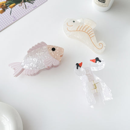 Peekaboo Studio Temperament Swan Goldfish Seahorse Grip - Durable & St