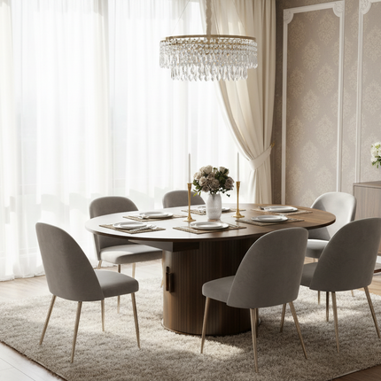 Extending Dining Table With Hidden Extension Leaves And Smooth Rails