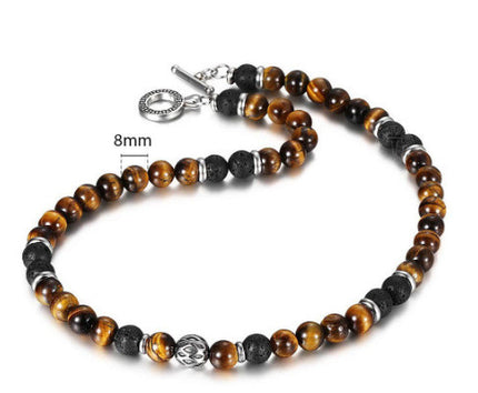 Peekaboo Studio Tiger Eye Bracelet Necklace - 108 Buddha Beads, Lotus