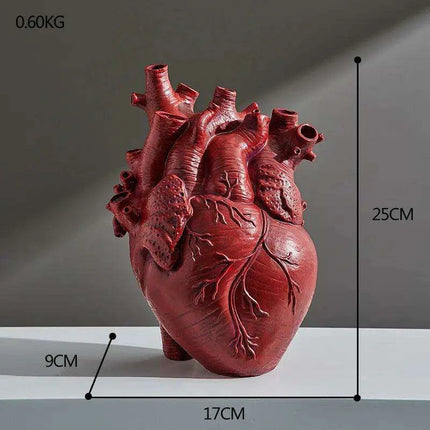 Anatomical Heart Artistry Resin Vase - Unique Home Accent Decor
