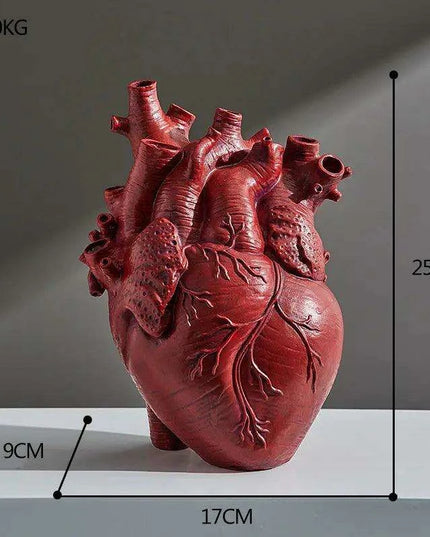 Anatomical Heart Artistry Resin Vase - Unique Home Accent Decor
