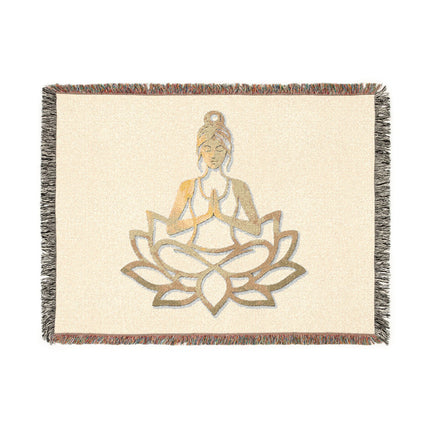 Printify Meditation Buddha Woven Blanket - Cozy Yoga Throw, Lotus Desi
