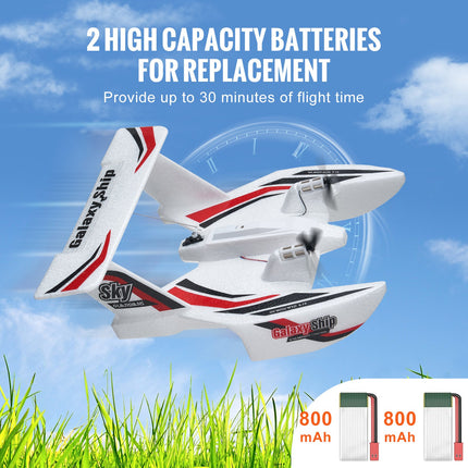 VEVOR Amphibious EPP Foam RC Airplane Toy with 2.4 GHz Remote Control