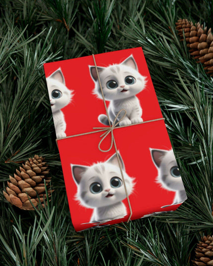 Customized Cat-Inspired Eco-Conscious Gift Wrapping Paper Set in Three Sizes