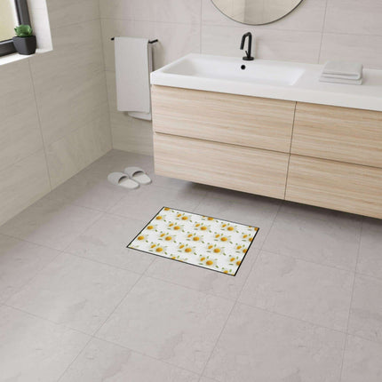 Opulent Chamomile Area Rug with Stylish Black Trim