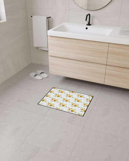 Opulent Chamomile Area Rug with Stylish Black Trim