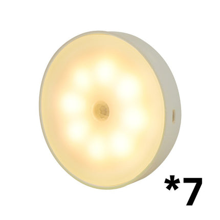 USB Rechargeable Motion Sensor Round LED Puck Light for Kitchen Cabinets