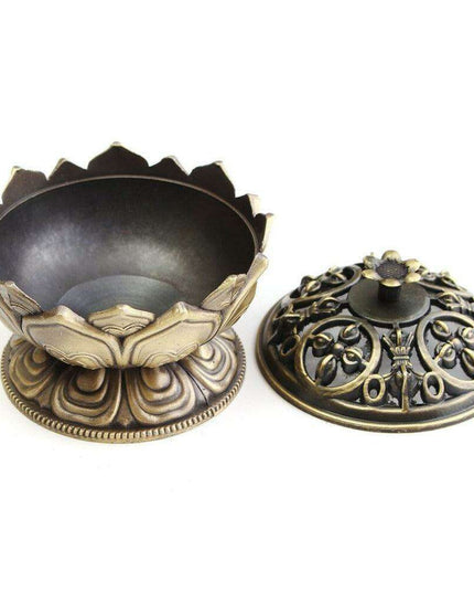 Lotus Flower Incense Burner - Handcrafted Decorative Piece for a Serene Environment