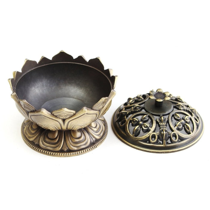 Handcrafted Lotus Flower Incense Burner - Spiritual Decor Piece for Home and Office