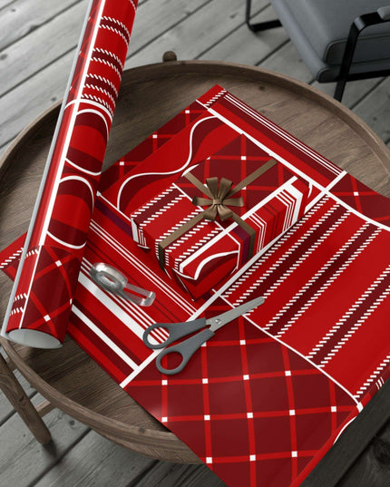 Luxurious Customizable Red Holiday Gift Wrap Set - Elevate Your Present Experience