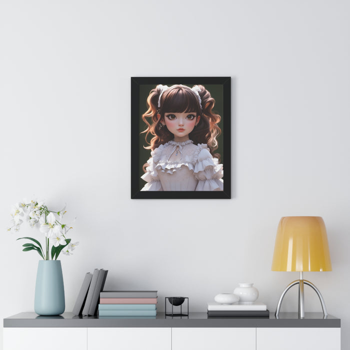Eco-Conscious 3D Girl Poster with Sustainable Frame for Stylish Homes