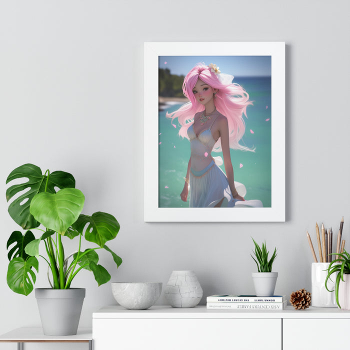 Eco-Friendly Framed Vertical Mermaid Poster