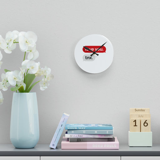 Valentine Penguin Acrylic Wall Clocks - Bright Designs, Easy Hanging Options, Various Sizes