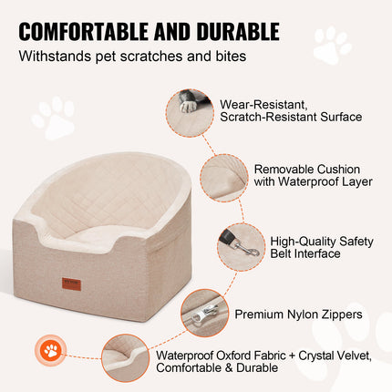 Peekaboo Studio VEVOR Dog Booster Car Seat, Adjustable & Safety Harnes