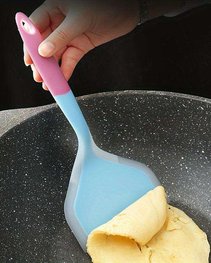 Chic Dual-Tone Silicone Turner - Non-Stick Kitchen Essential for Effortless Cooking and Baking