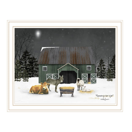 Billy Jacobs "Remembering The Night" White Framed Wall Art Print, Home