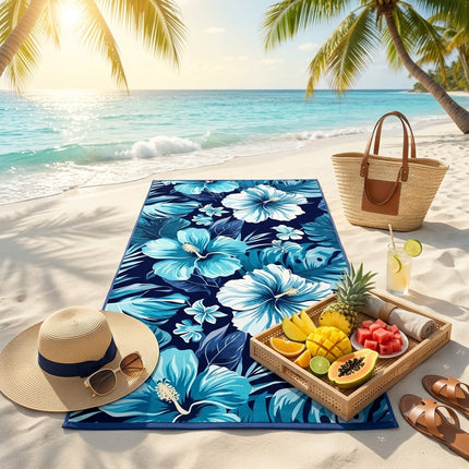 A20MaoX Tropical Floral & Striped Beach Towel - Super Absorbent & Quic