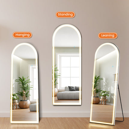 Room & Decor 63" LED Lighted Floor Mirror - 3 Color Options, Stand Inc