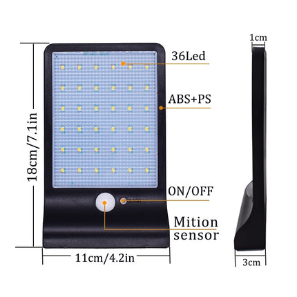 Solar Powered Outdoor Garden Light with 36 LEDs and 2200mAh Battery