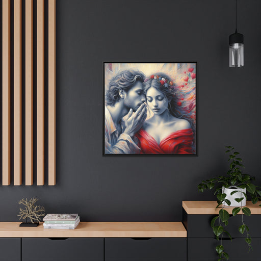 Whispering - Valentine Matte Canvas Pinewood Frame