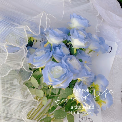 Peekaboo Studio Artificial White Raw Silk Rose - Realistic & Durable