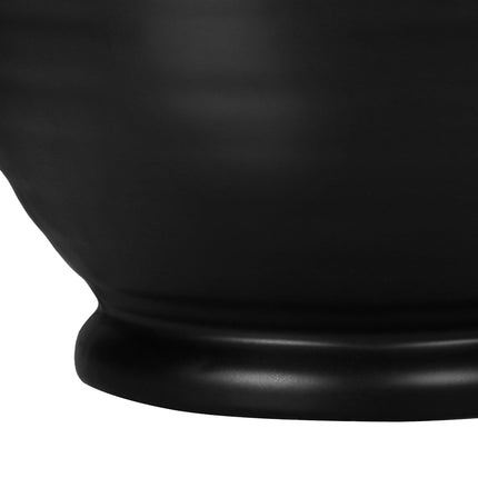 Room & Decor 17"H Transitional Black Ceramic Table Lamp with Ivory Sha
