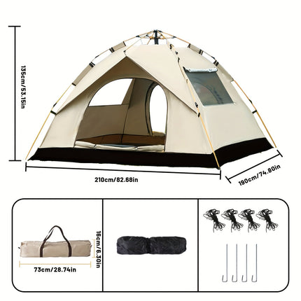 AliKopy Quick-Open 4-Person Camping Tent with UV Protection & Waterpro