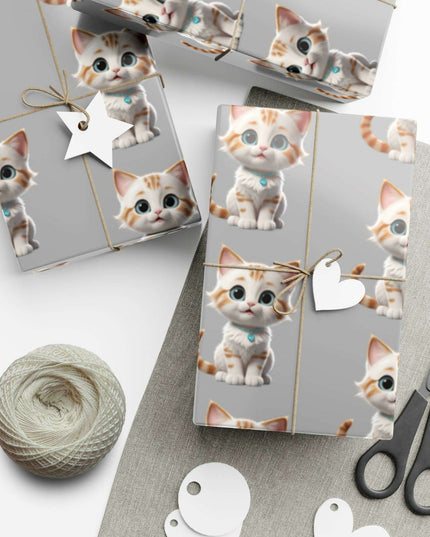Eco-Conscious Cat Lover's Christmas Gift Wrap Set