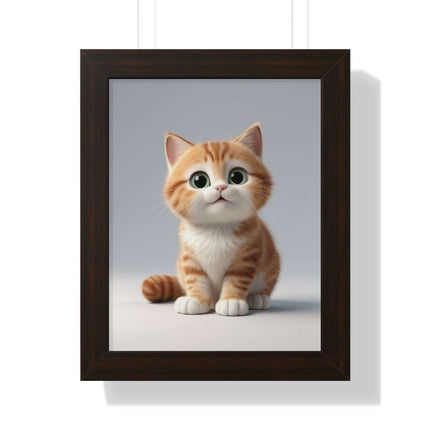 Sustainable Chic Cat Art Framed Print for Eco-Friendly Home Decor