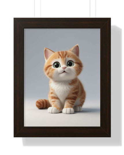 Sustainable Chic Cat Art Framed Print for Eco-Friendly Home Decor