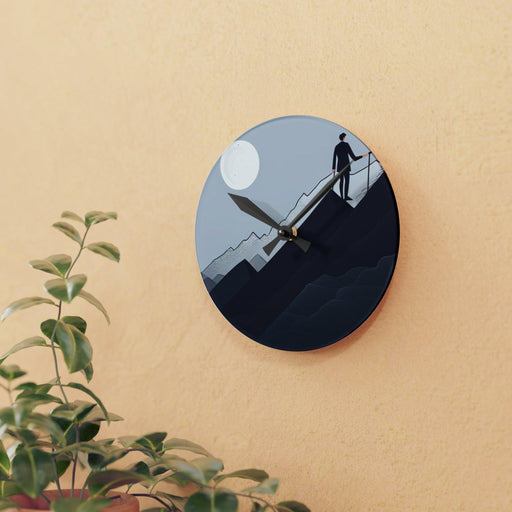 Luxury Mountain View Wall Clock - Premium Design, Elegant Timepiece with Vibrant Prints and Keyhole Hanging Slot
