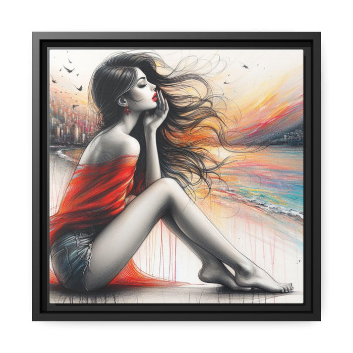Sophisticated Lady - Valentine Matte Canvas Wall Art Collection with Sleek Black Frame