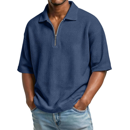 Peekaboo Studio Men's Waffle-Weave Polo Shirt, Short-Sleeved, Beach St