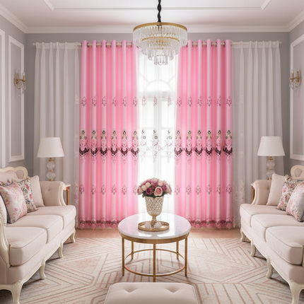 European-style Embroidered Curtain Velvet Embroidery