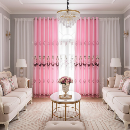 European-style Embroidered Curtain Velvet Embroidery