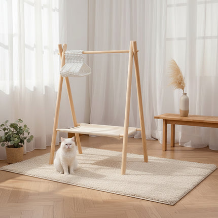 Hanging Swing Cradle Pet Bed — Iron Frame, M & L