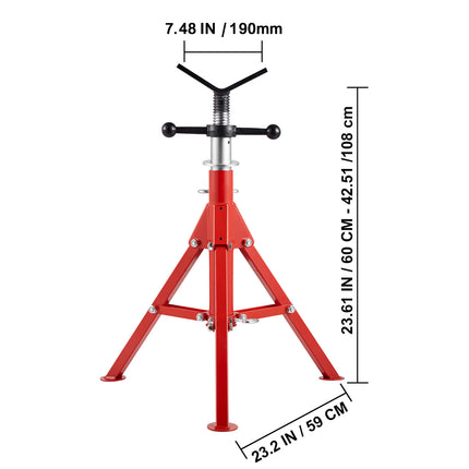 VEVOR Adjustable Height Pipe Stand, 2500 lb Capacity, Portable Design