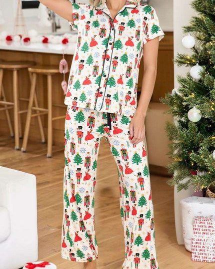 Joyful Holiday Button-Up Sleepwear Set