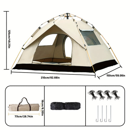 AliKopy Quick-Open 4-Person Camping Tent with UV Protection & Waterpro