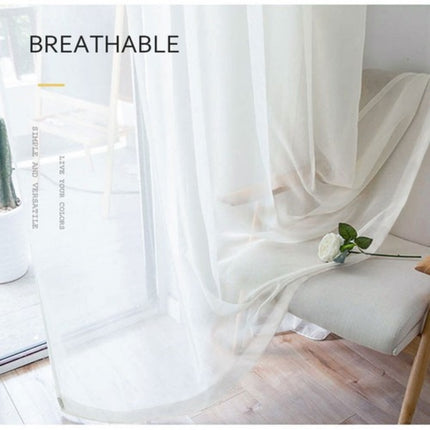 White Lace Tulle Sheer Curtain Panel | 140×213cm