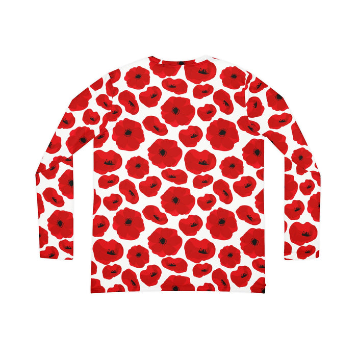 Red Poppies Très Fancy Women's Long Sleeve V-neck Shirt - Stylish, Versatile, and Comfortable