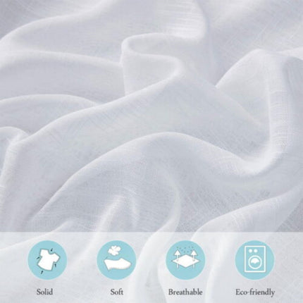 White Lace Tulle Sheer Curtain Panels | Set of 2