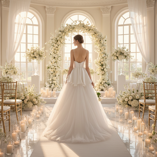Peekaboo Studio Plus Size Wedding Dress with Elegant Lace Details